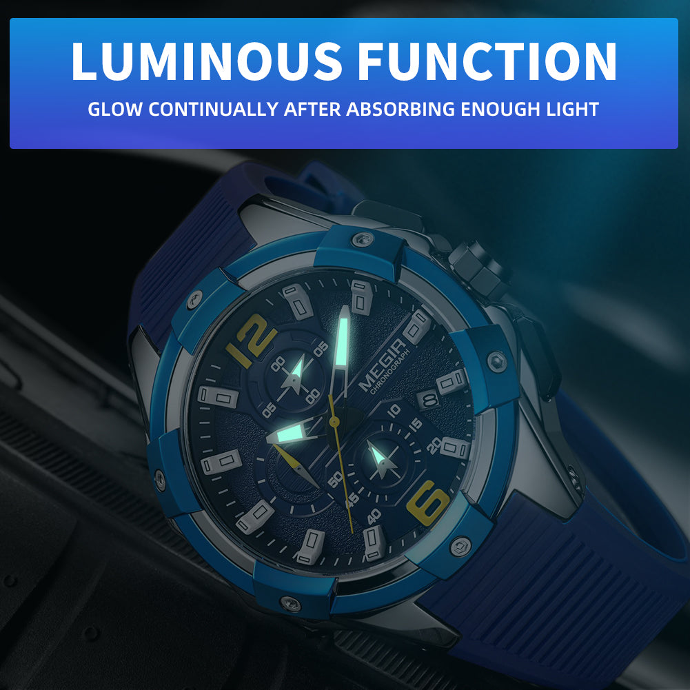 MEGIR Men's Chronograph Original Top Luxury Sports Military Watches for Men Date Luminous Wristwatches Clock Relogio Masculino-4