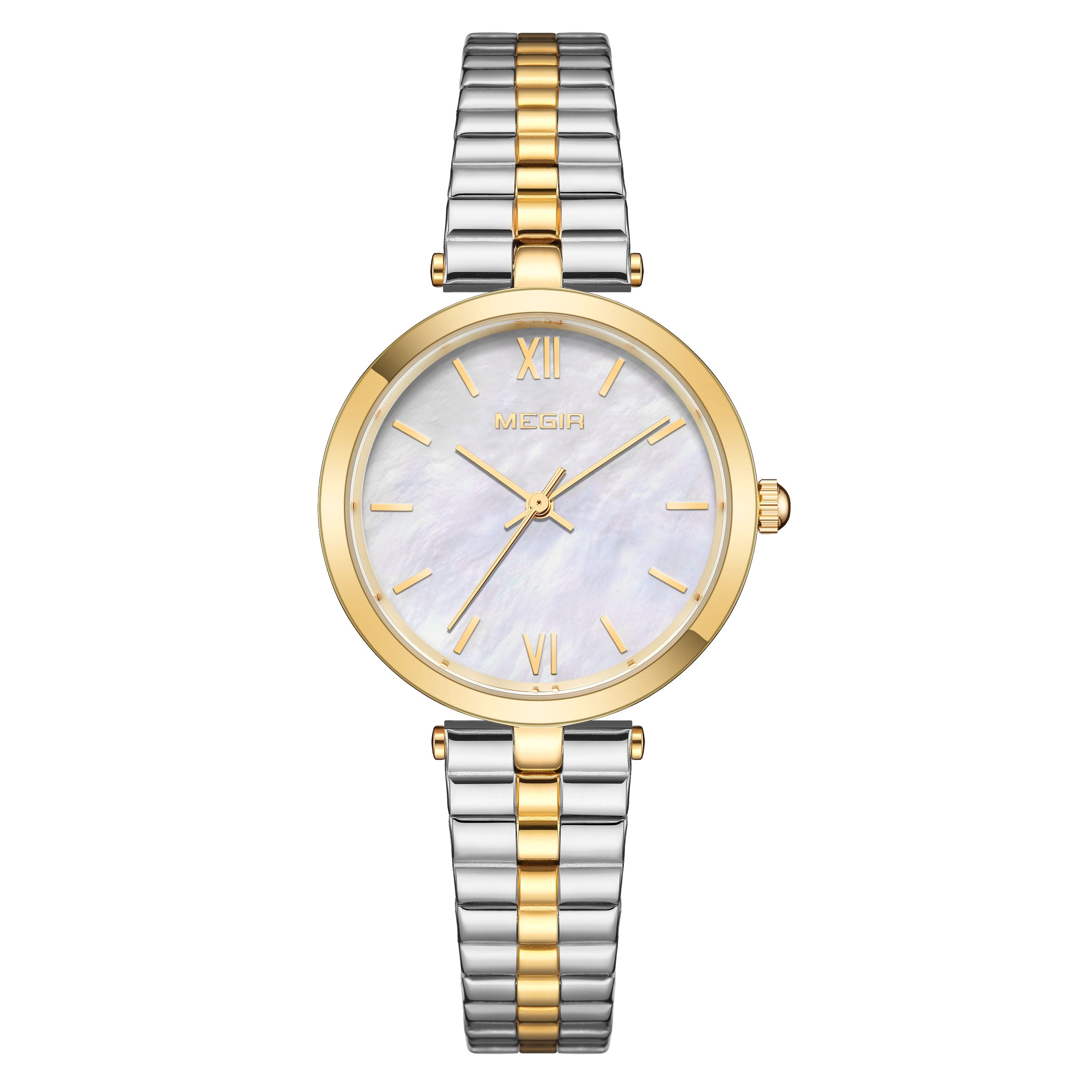 MEGIR Ladies Bracelet Watches Fashion Luxury Women's Casual Wrist Watch Steel Quartz Watch Dress Female Clock Reloj Mujer 85112-7